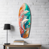 Dolphin Family Glass Wall Art.