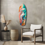 Dolphin Family Glass Wall Art.