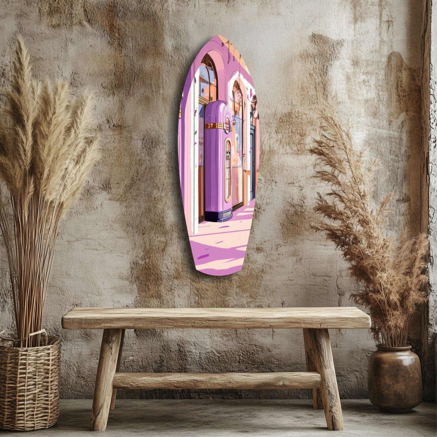 Vintage Melody Box Glass Wall Art.