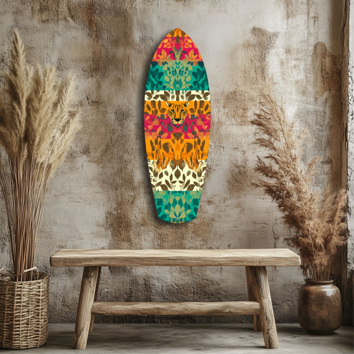 Camouflaged Tiger Glass Wall Art.