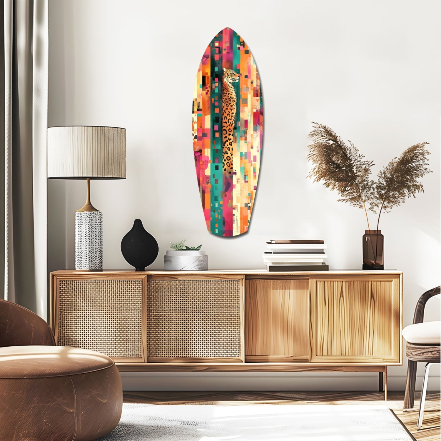 Camouflaged Tiger Glass Wall Art.