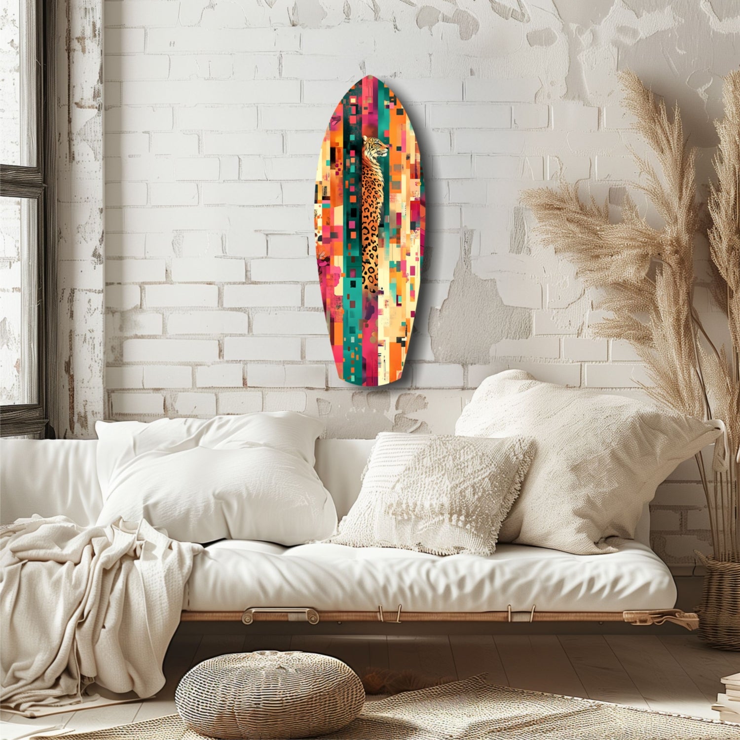 Camouflaged Tiger Glass Wall Art.