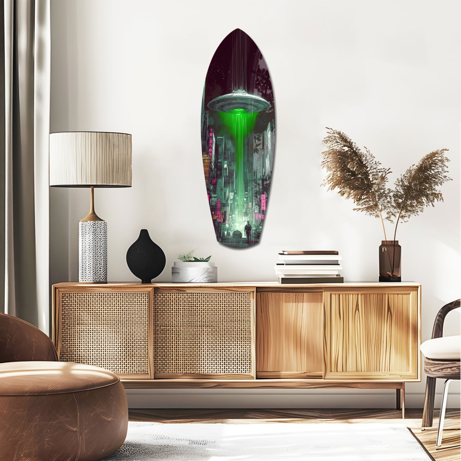 Alien Invade Glass Wall Art.