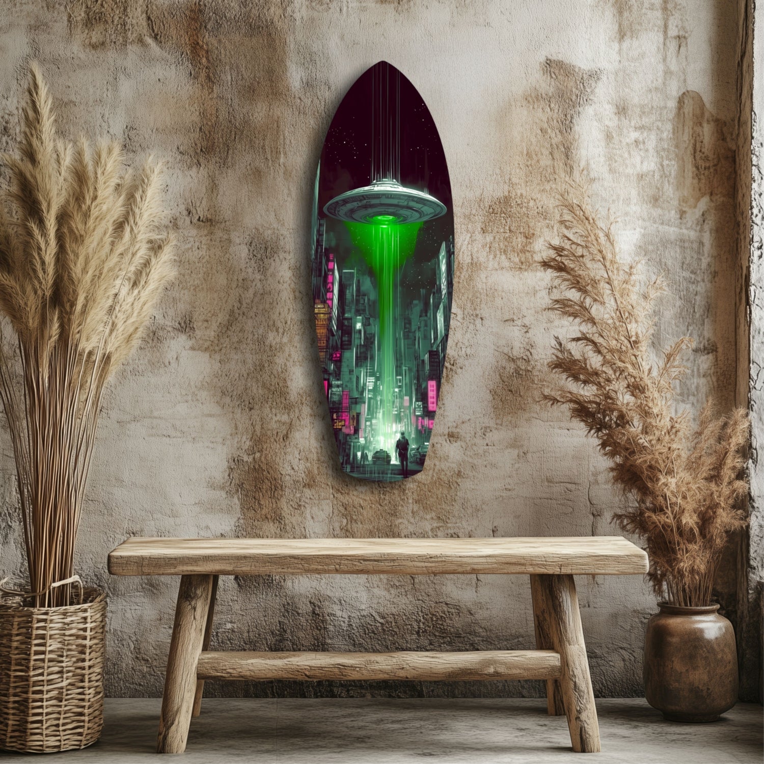 Alien Invade Glass Wall Art.