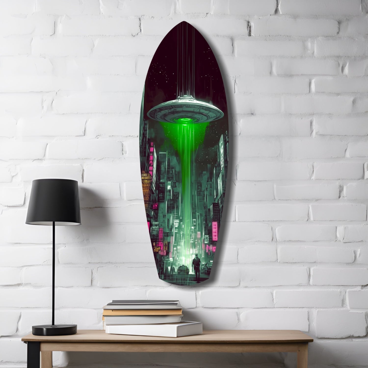 Alien Invade Glass Wall Art.