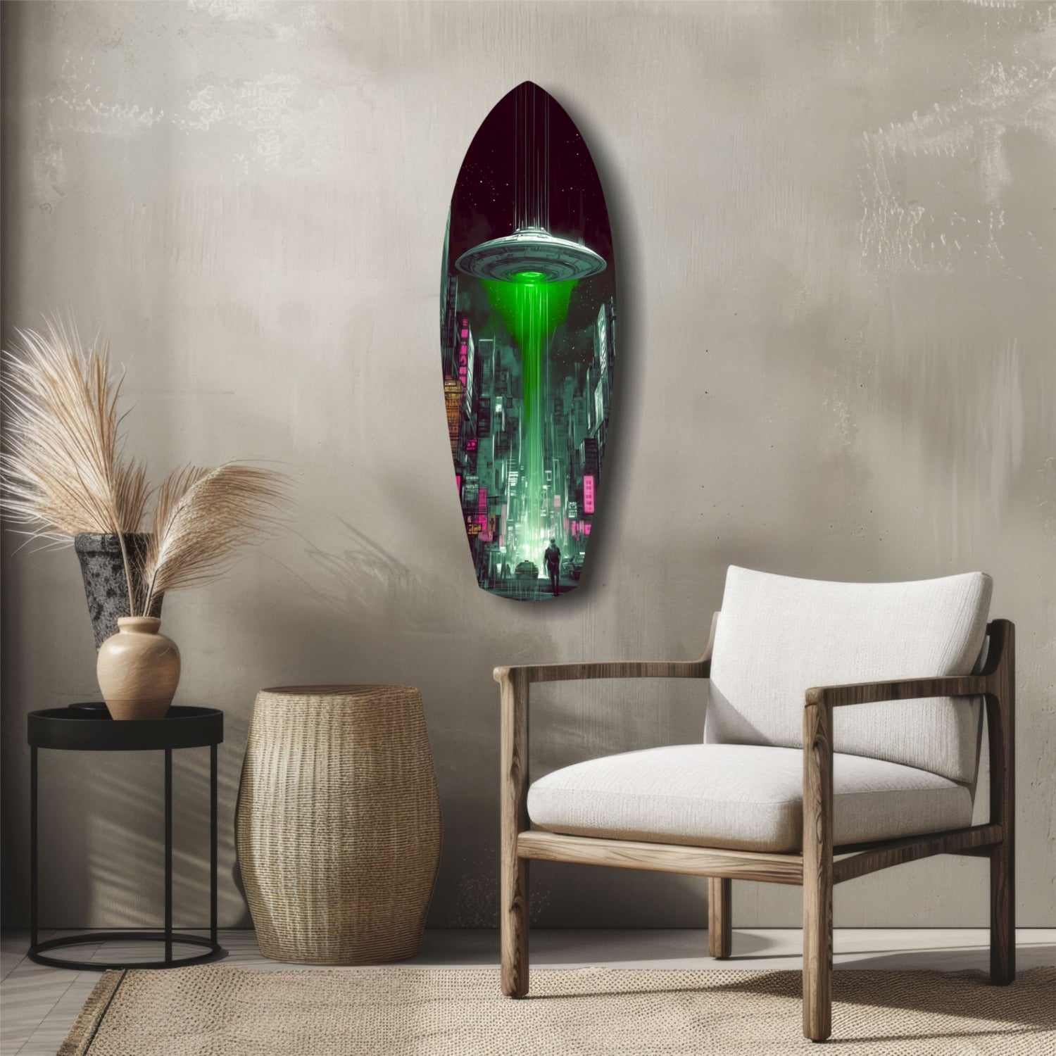 Alien Invade Glass Wall Art.