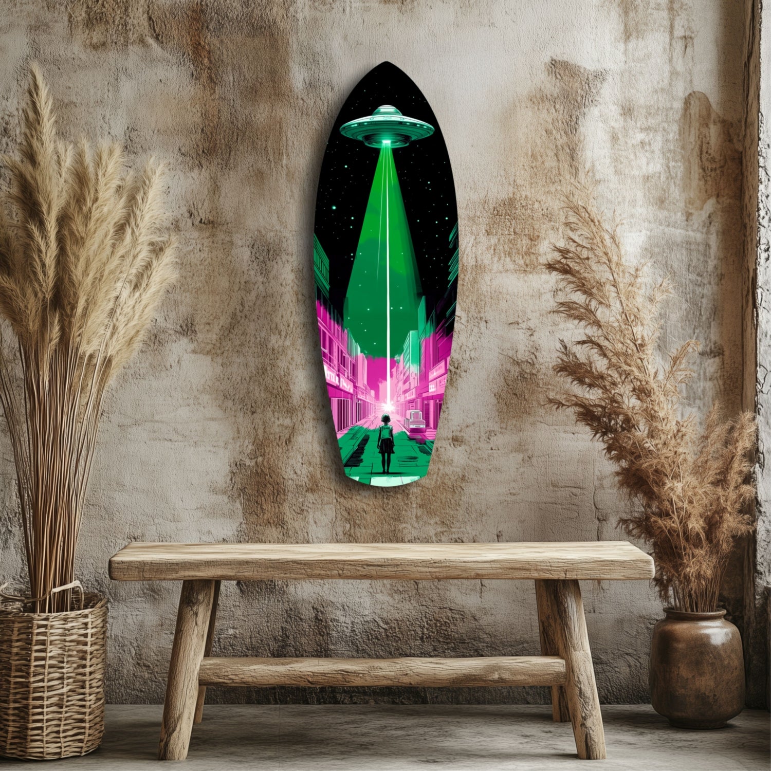 Alien Invade Glass Wall Art.