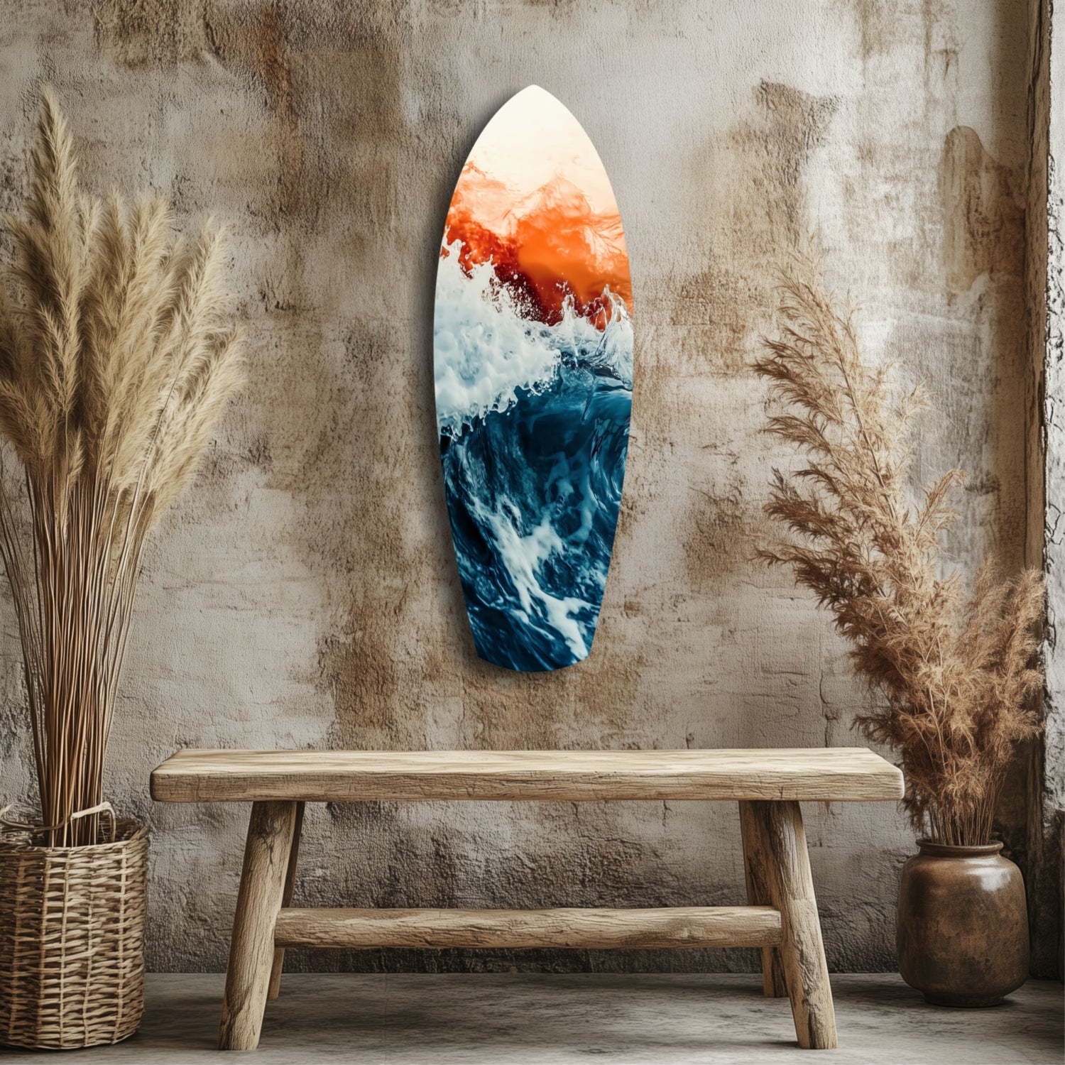 Colors of the Sunset in the Ocean Glass Wall Art.