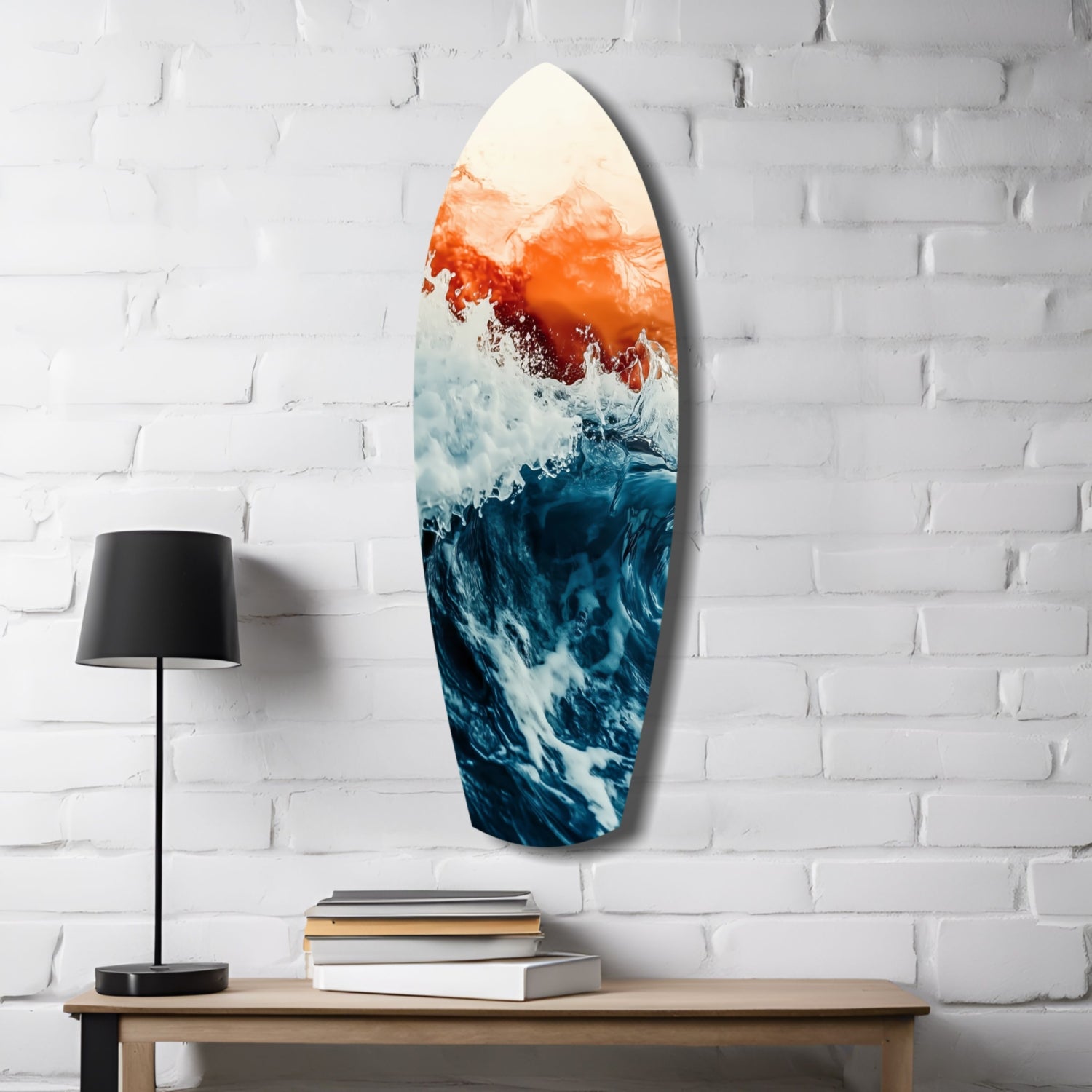 Colors of the Sunset in the Ocean Glass Wall Art.