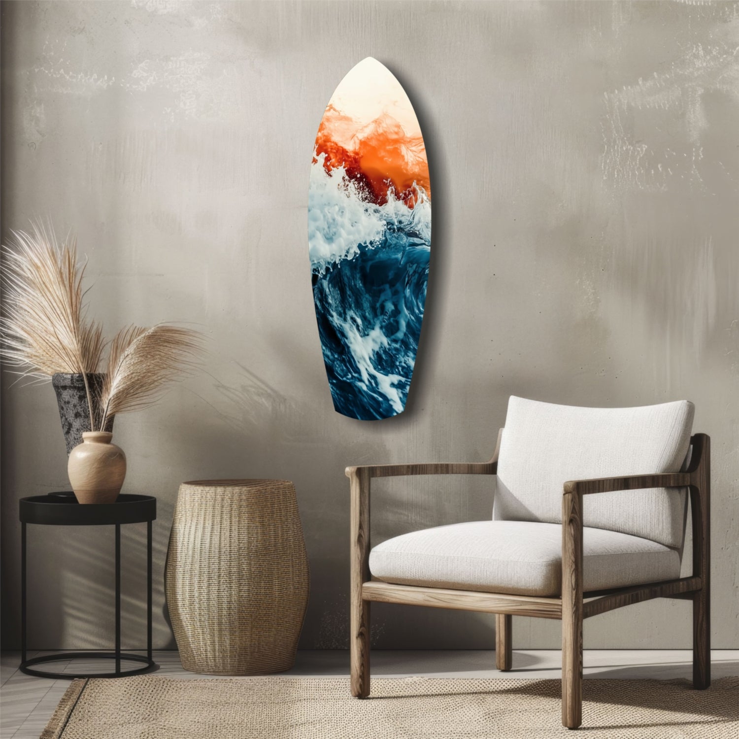 Colors of the Sunset in the Ocean Glass Wall Art.