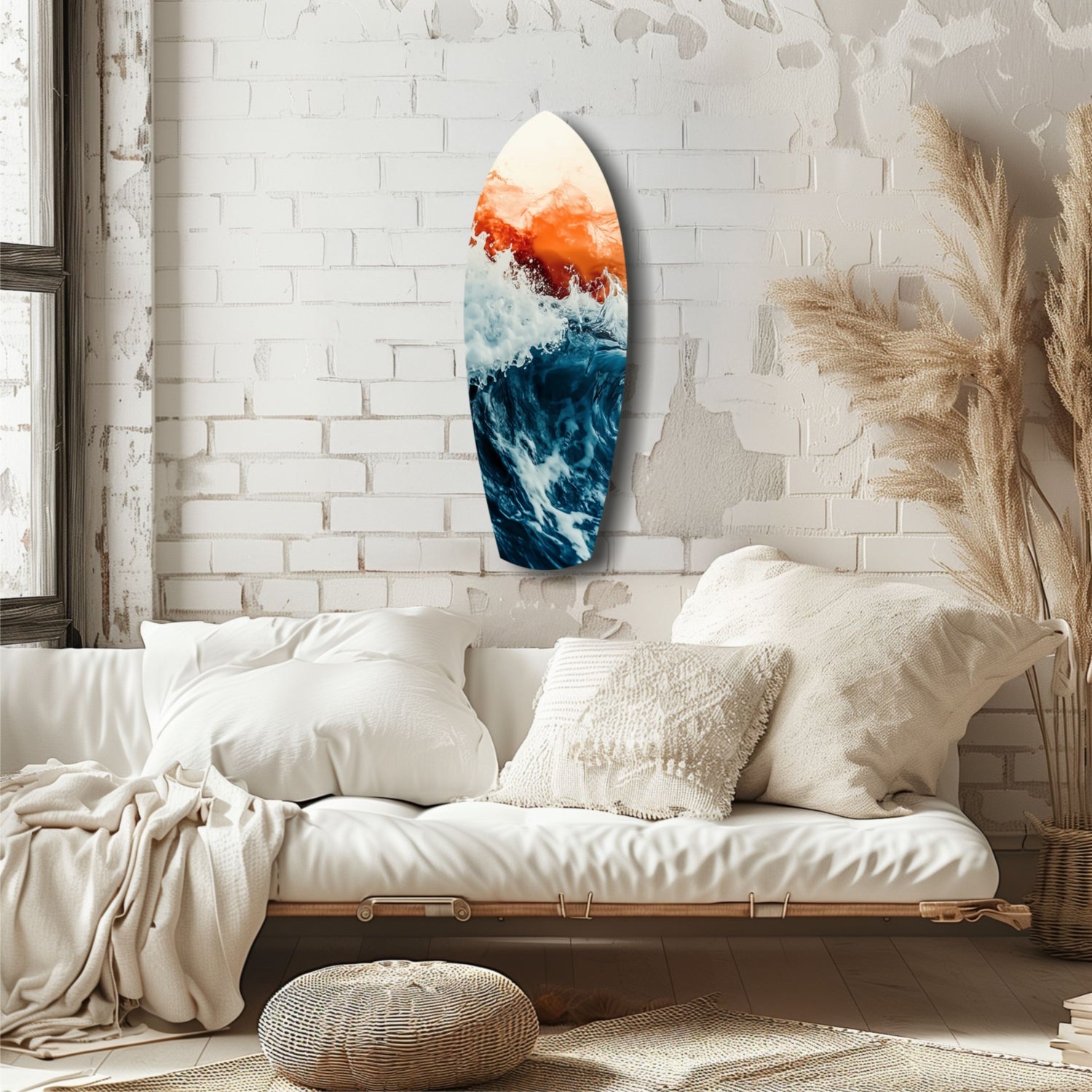 Colors of the Sunset in the Ocean Glass Wall Art.