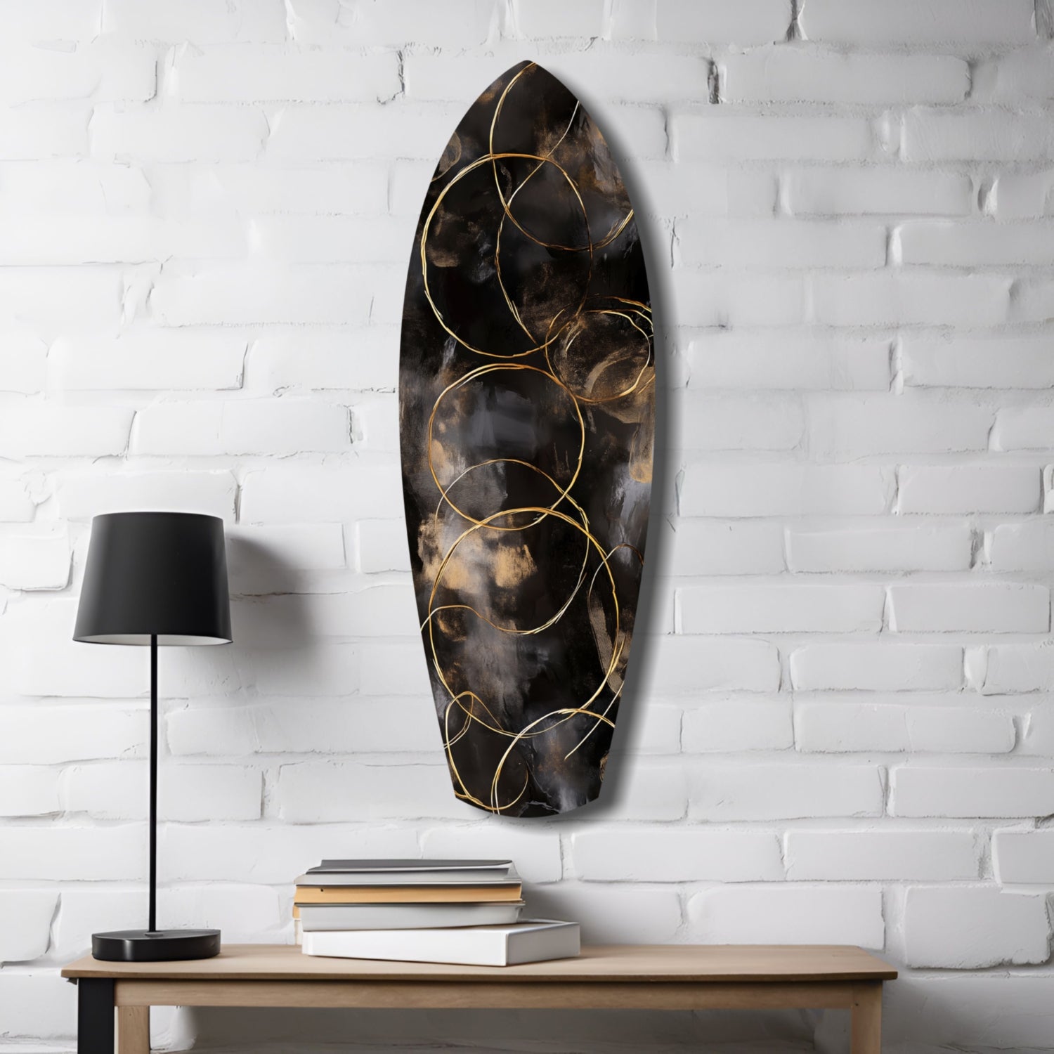 Golden Circles Glass Wall Art.