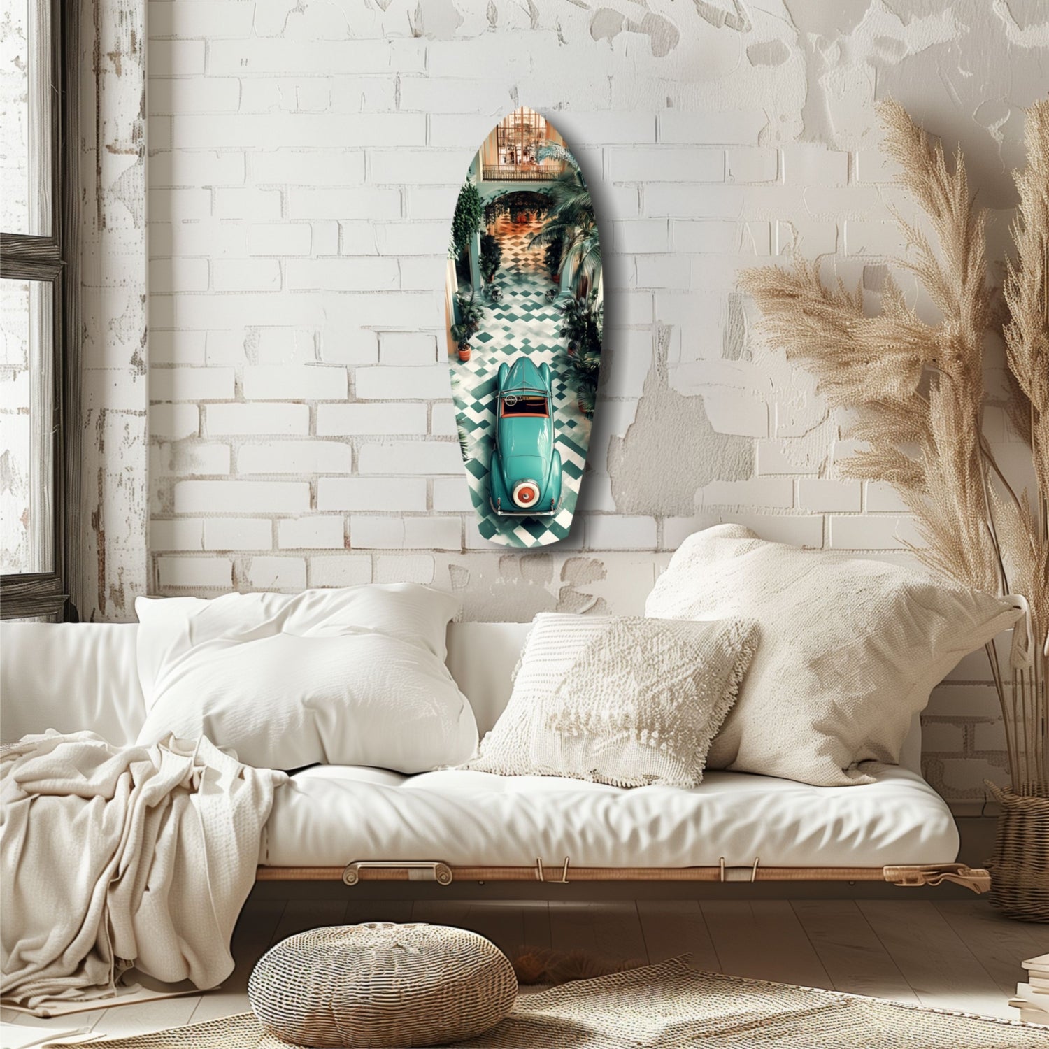 50s Vintage Garage Glass Wall Art.