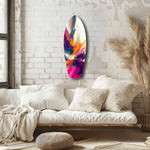 Abstract Paint Brushes Glass Wall Art.