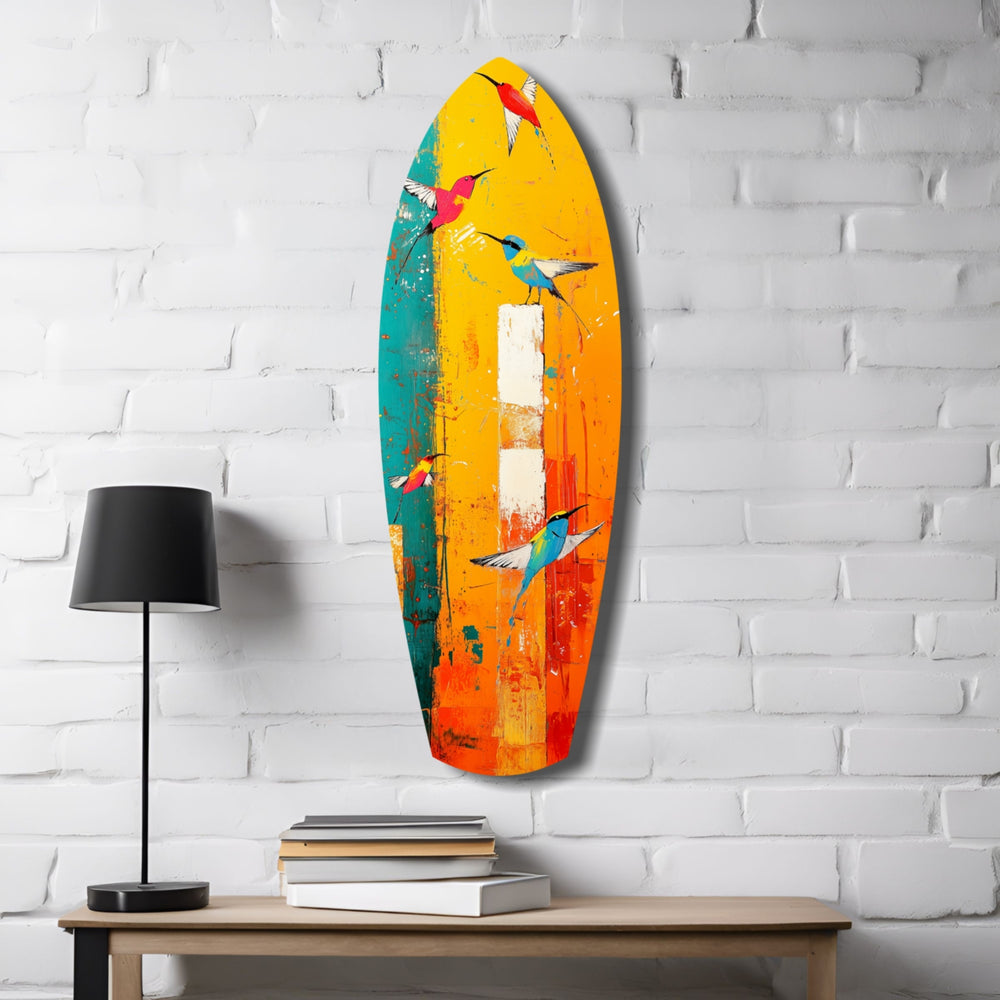 Birds in Colors Glass Wall Art.