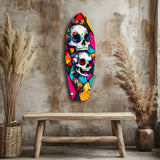 Vintage Skulls Glass Wall Art