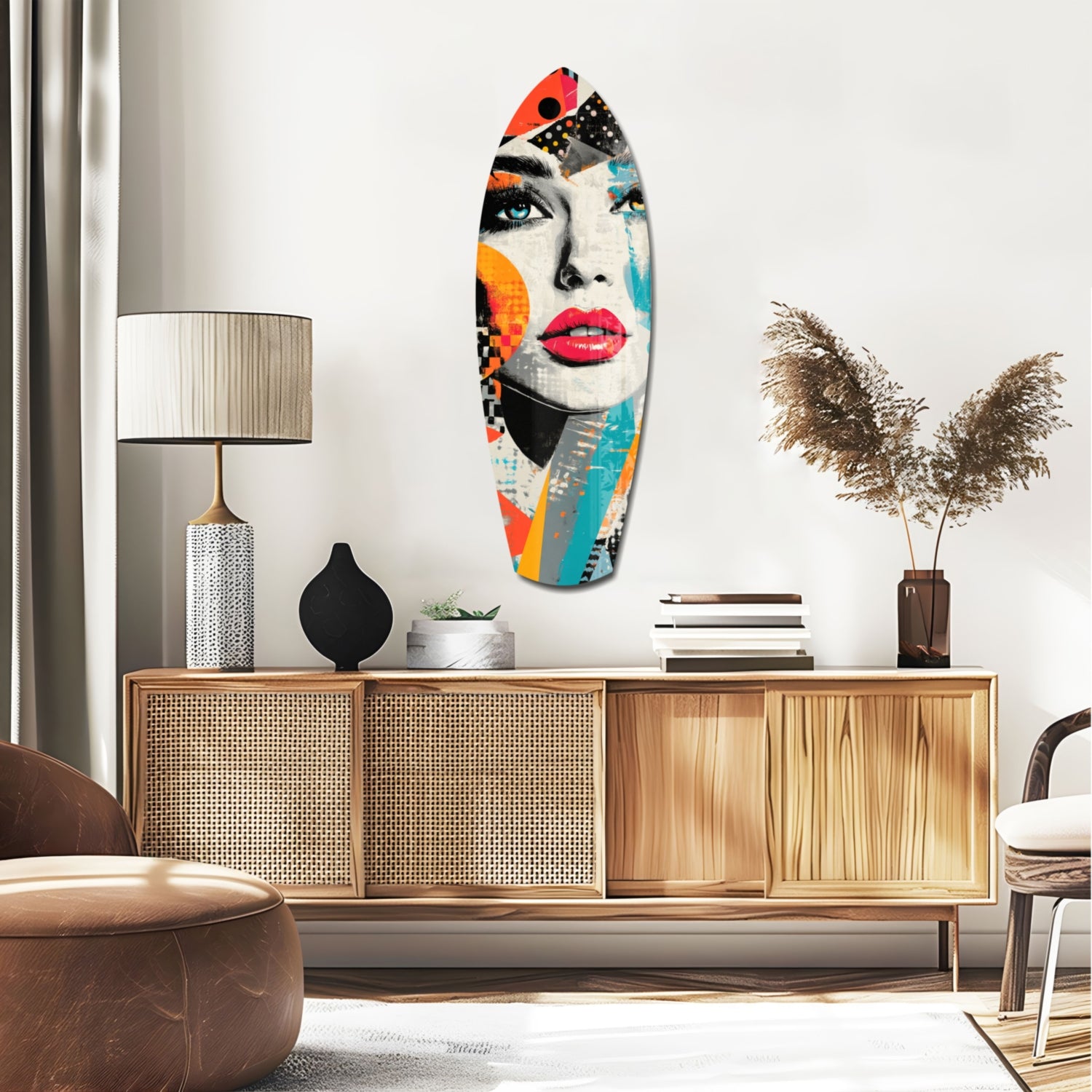 Woman in Style Glass Wall Art.
