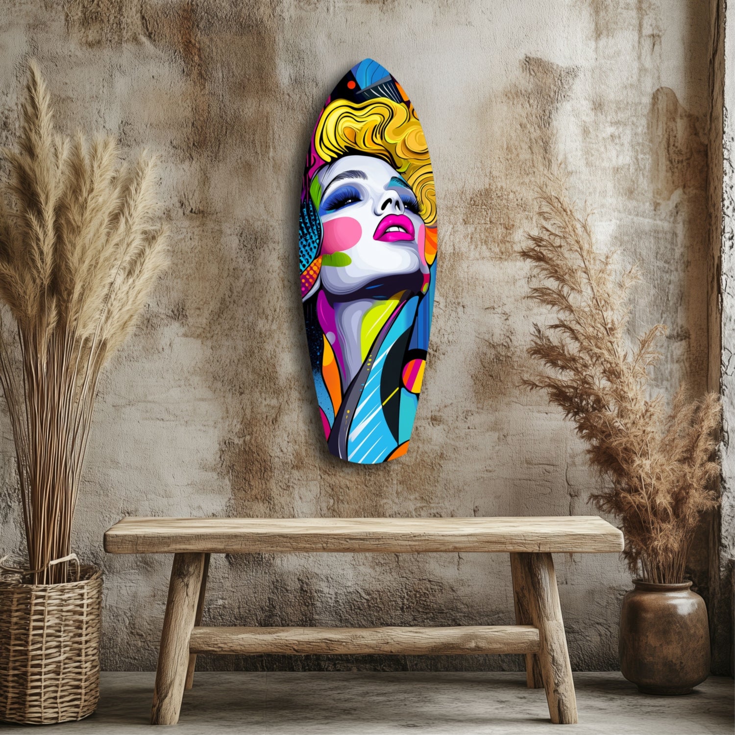 Vintage Woman Glass Wall Art.