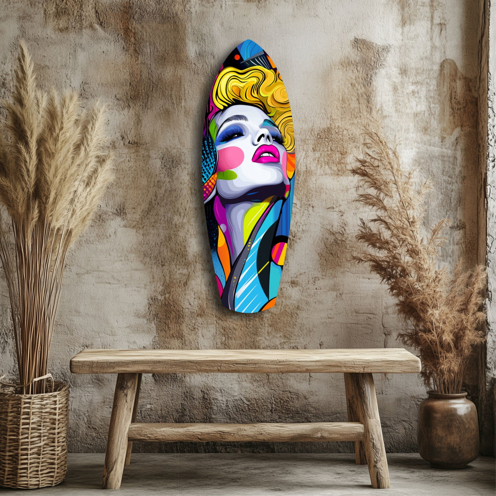 Vintage Woman Glass Wall Art.