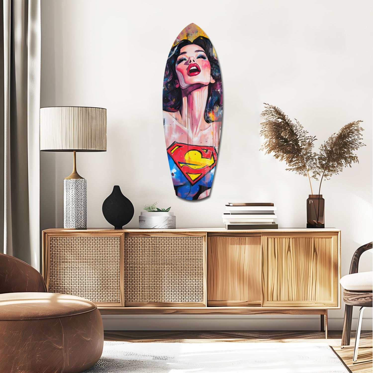 Supergirl Glass Wall Art.