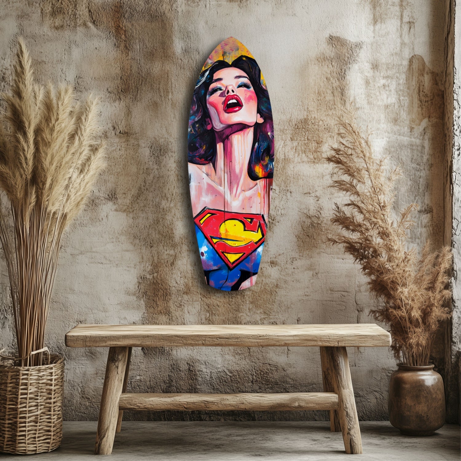 Supergirl Glass Wall Art.