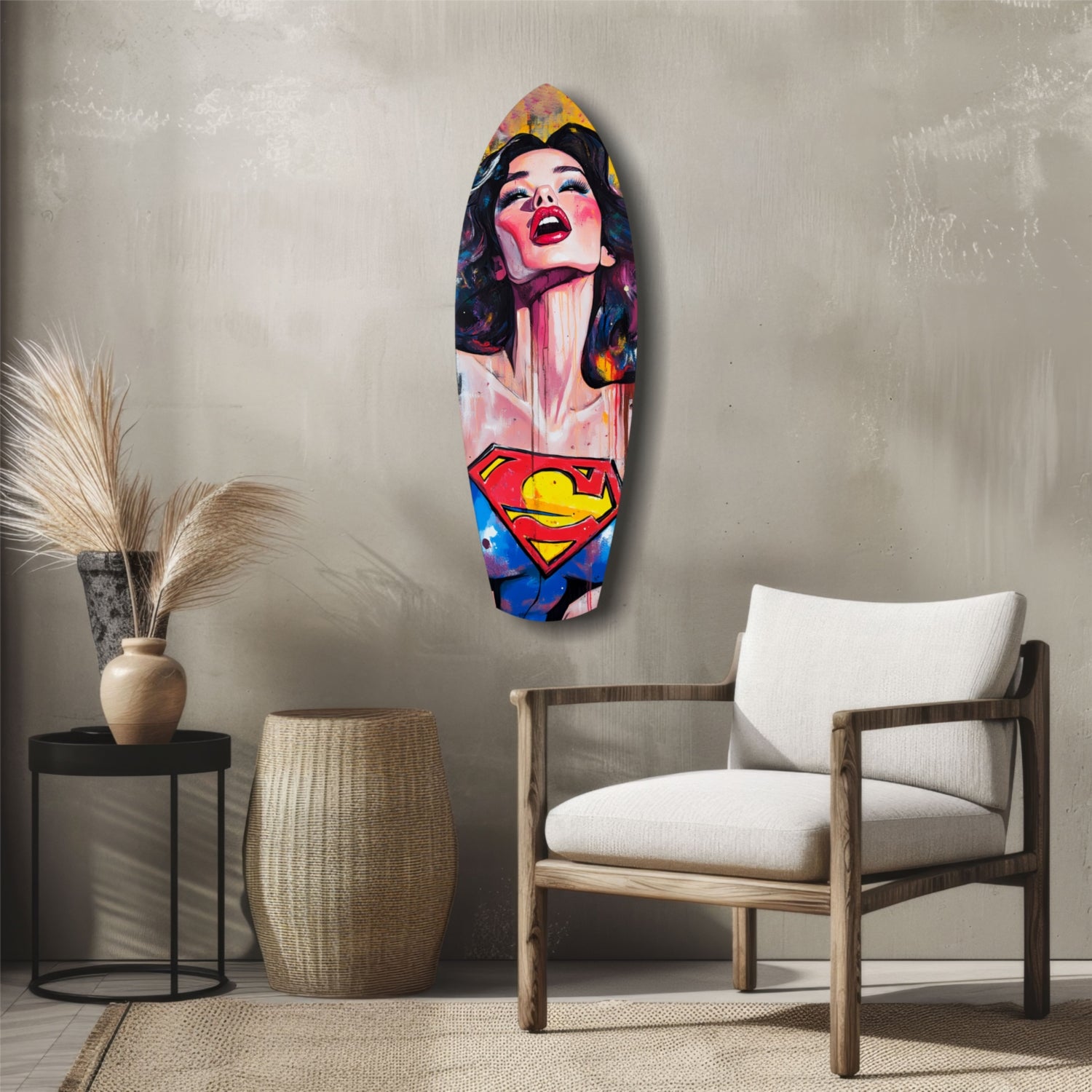 Supergirl Glass Wall Art.