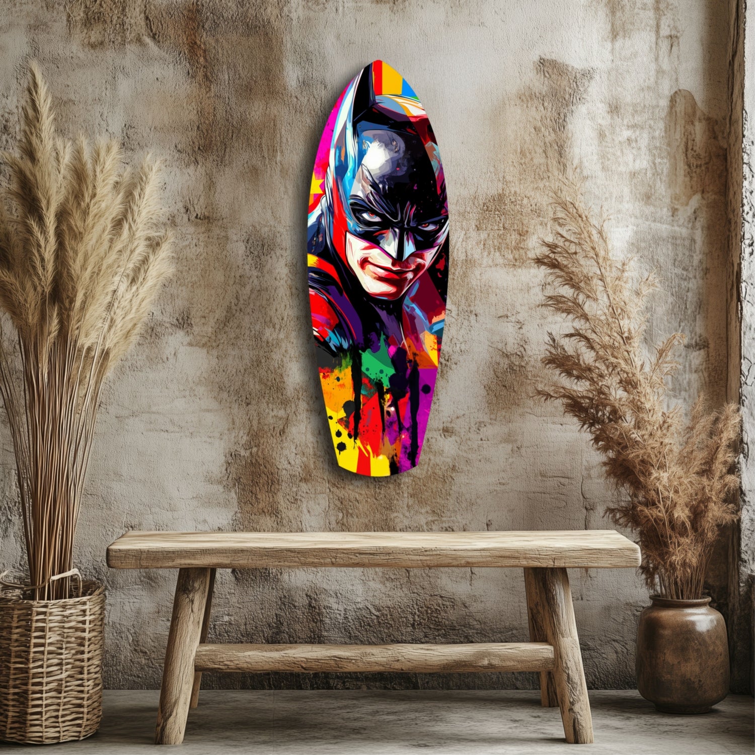 Shadowed Vigilante Glass Wall Art.