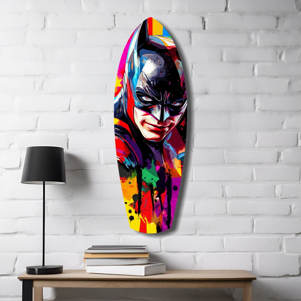 Shadowed Vigilante Glass Wall Art.