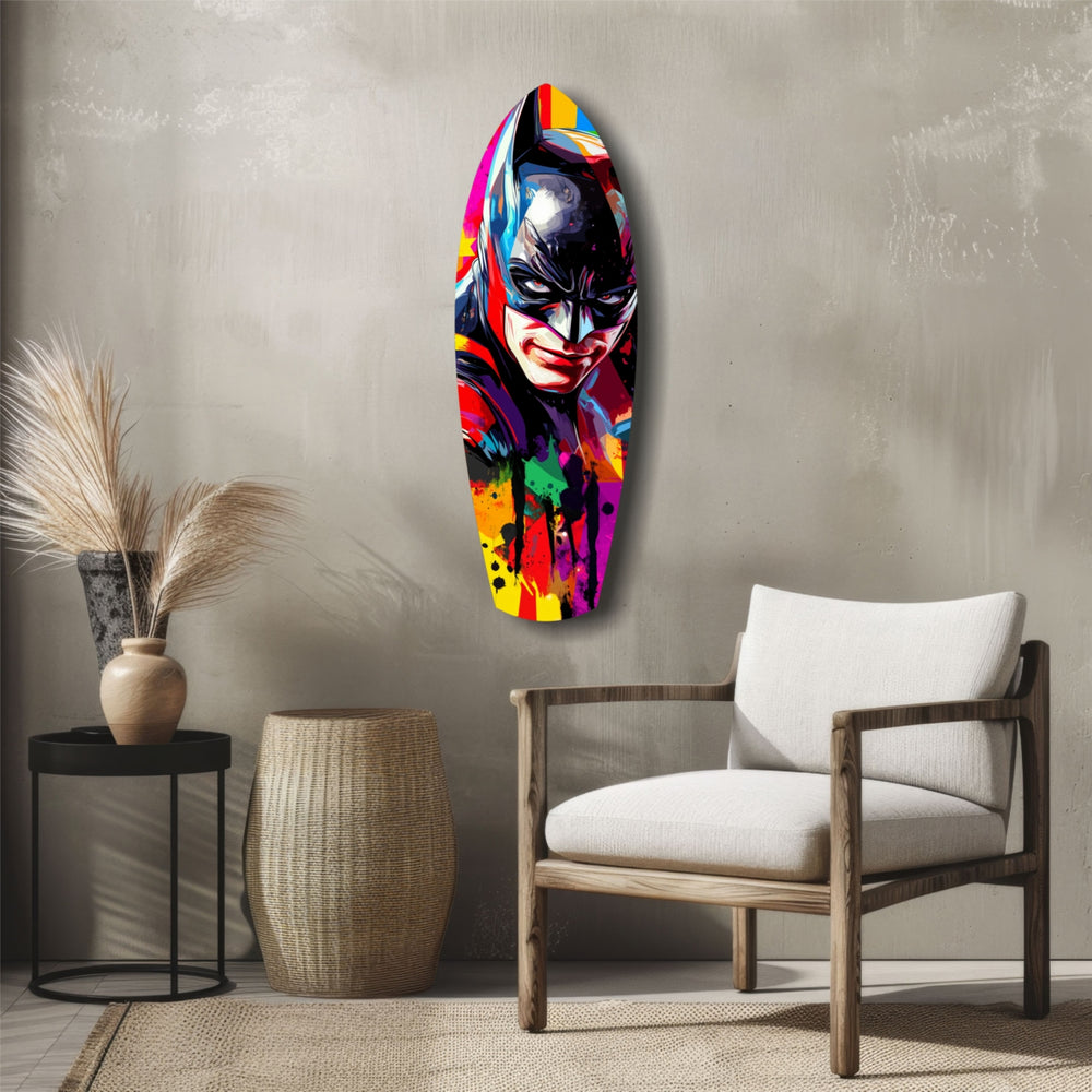 Shadowed Vigilante Glass Wall Art.
