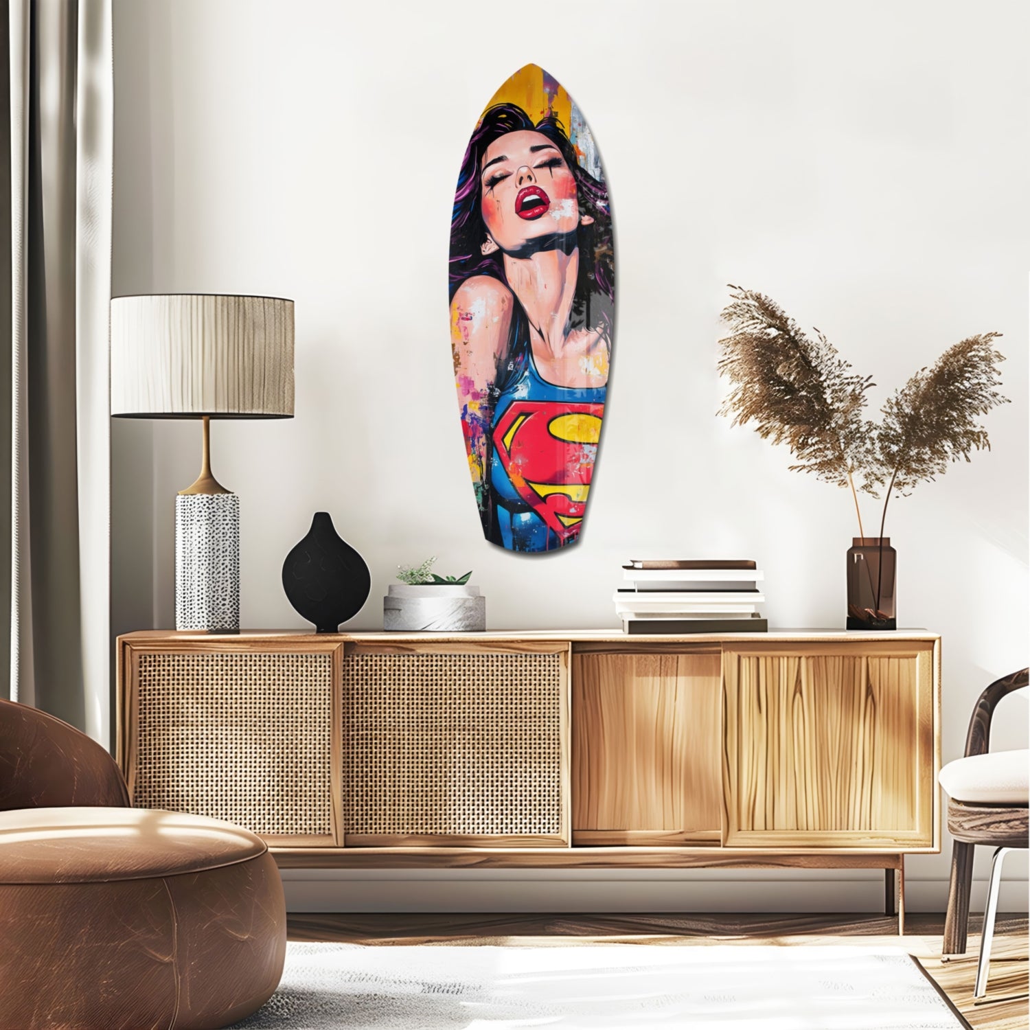 Supergirl Glass Wall Art.