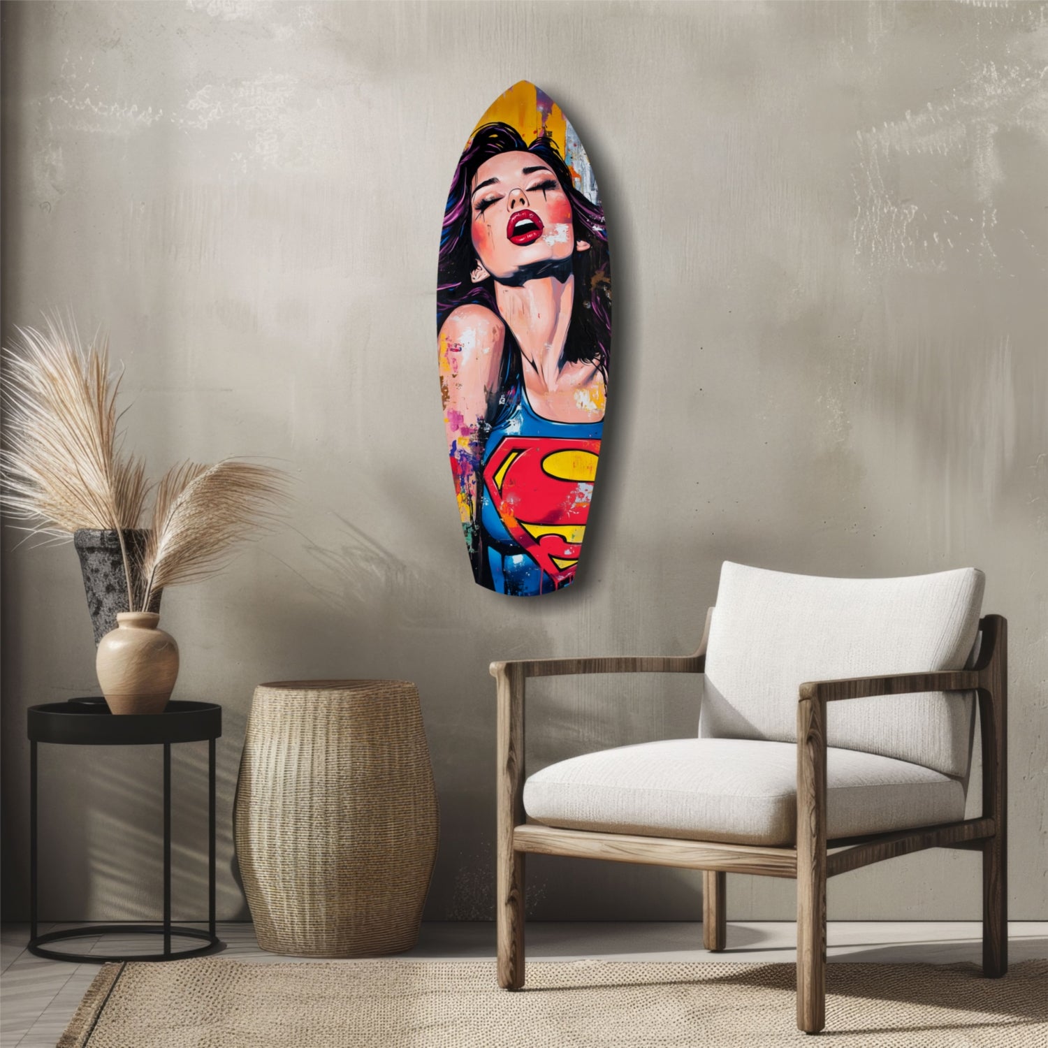 Supergirl Glass Wall Art.