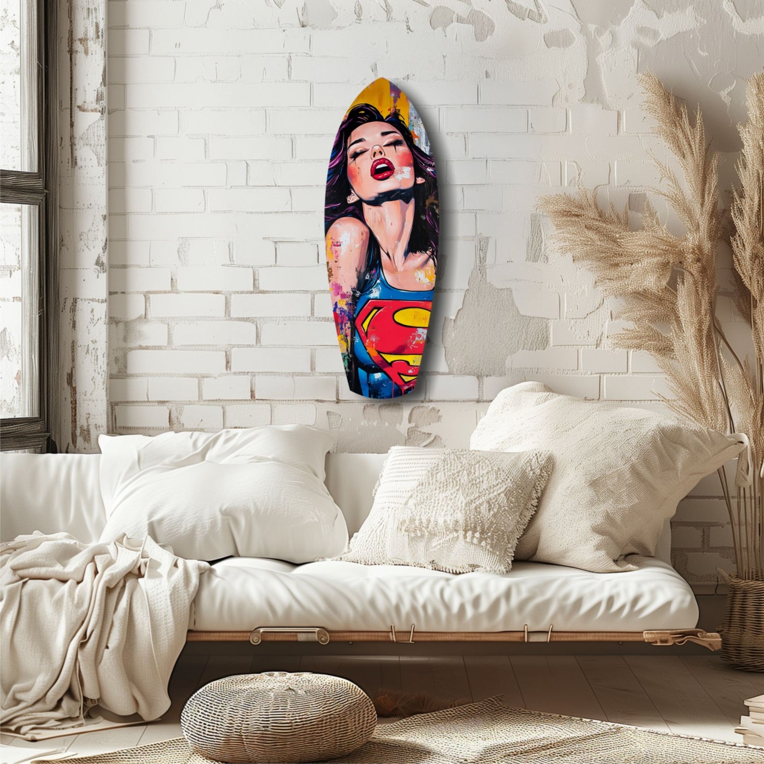 Supergirl Glass Wall Art.