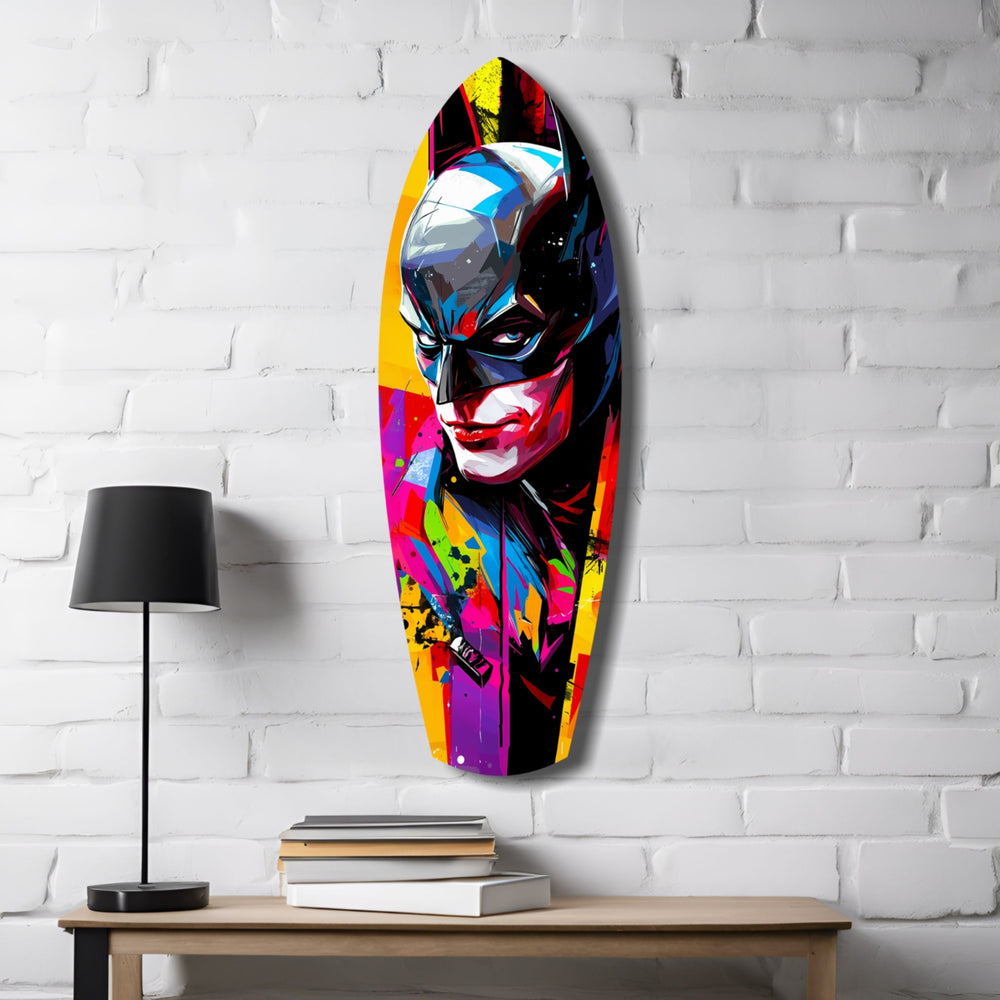 Shadowed Vigilante Glass Wall Art.
