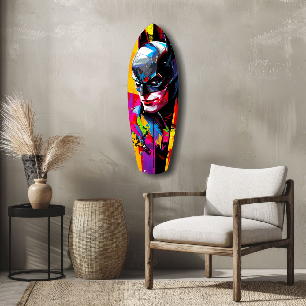 Shadowed Vigilante Glass Wall Art.