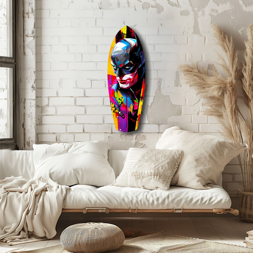 Shadowed Vigilante Glass Wall Art.