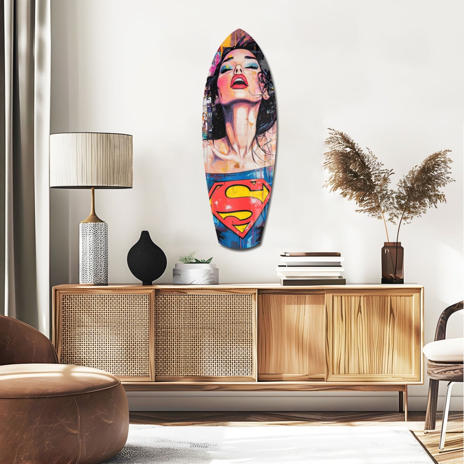 Supergirl Glass Wall Art.