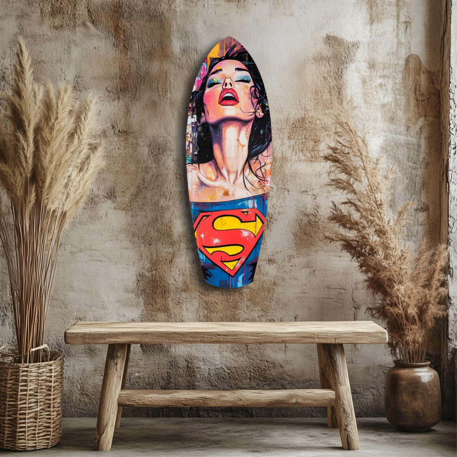 Supergirl Glass Wall Art.