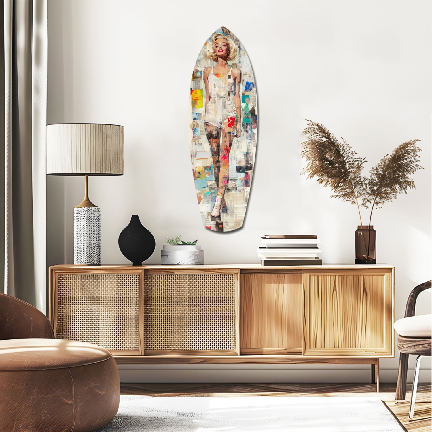 Marilyn in Vintage Swim Suit Glass Wall Art.