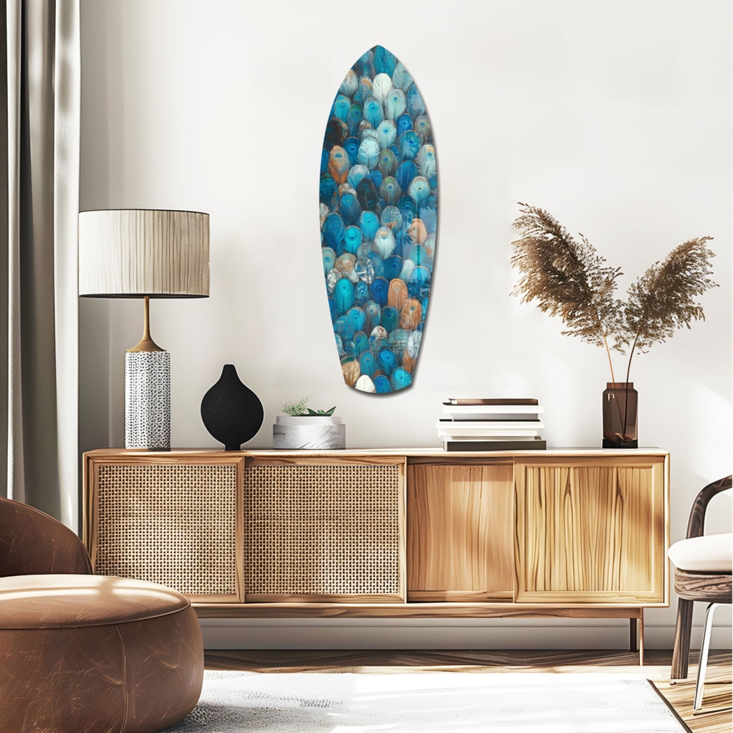 Feathers of the Haven Glass Wall Art.