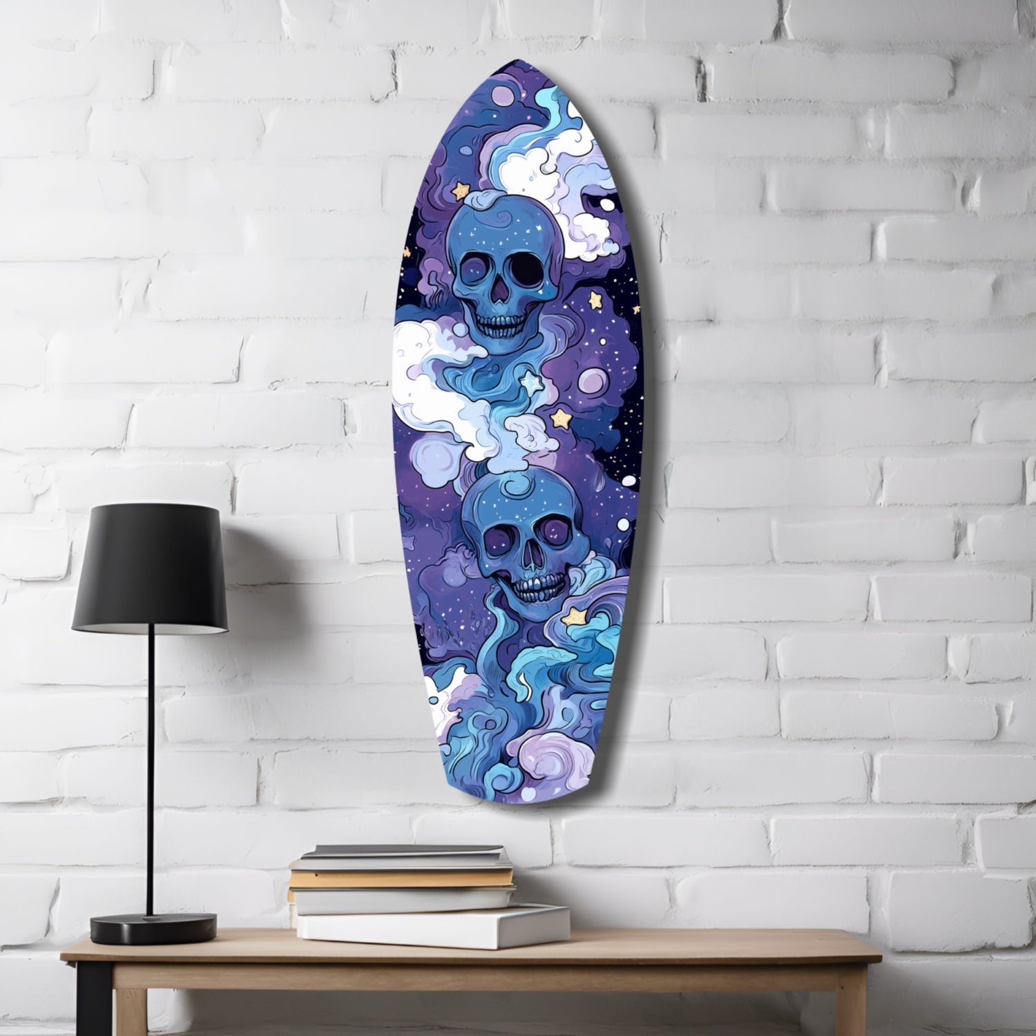 Midnight Skull Nocturnal Shadows Glass Wall Art.