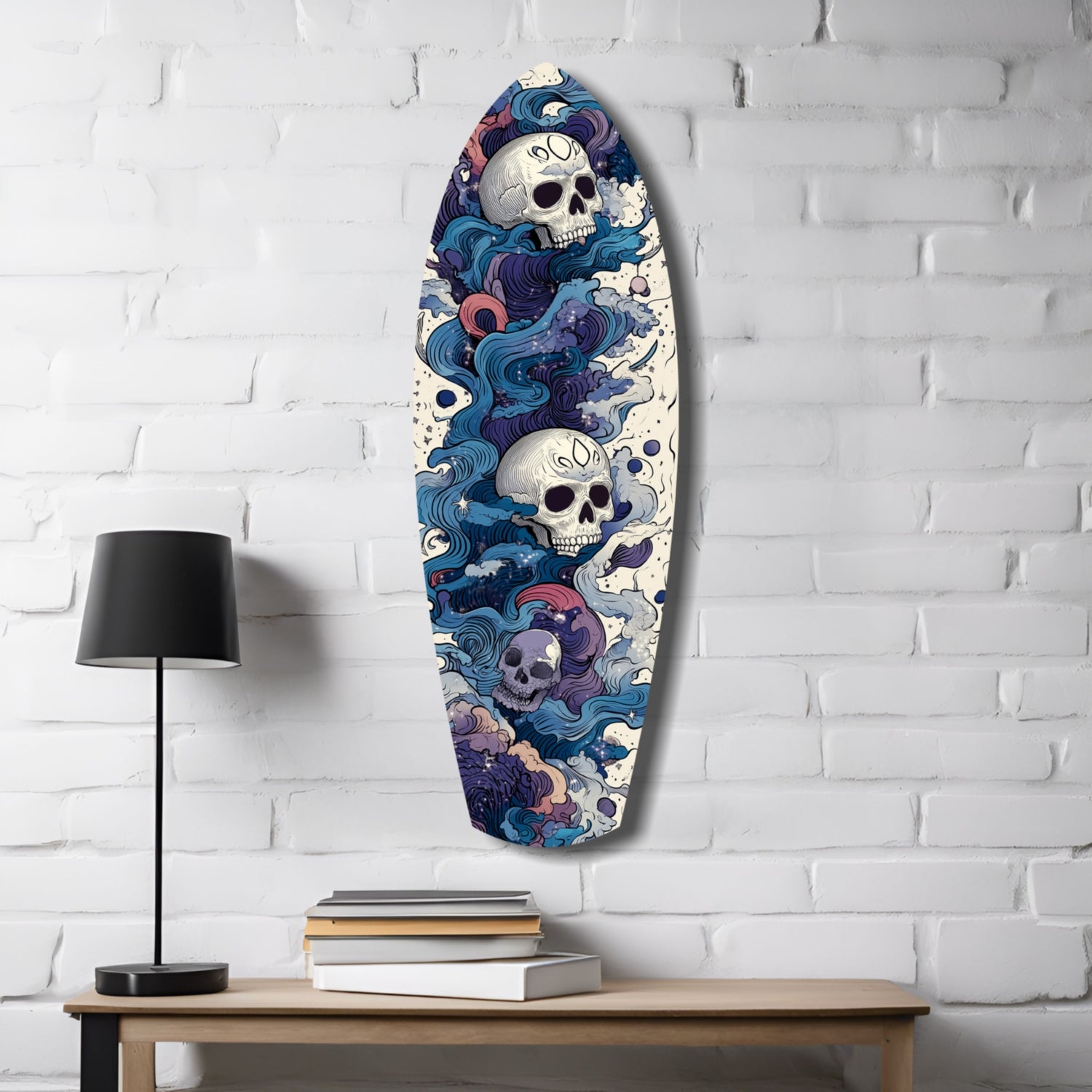 Midnight Skull Nocturnal Shadows Glass Wall Art.
