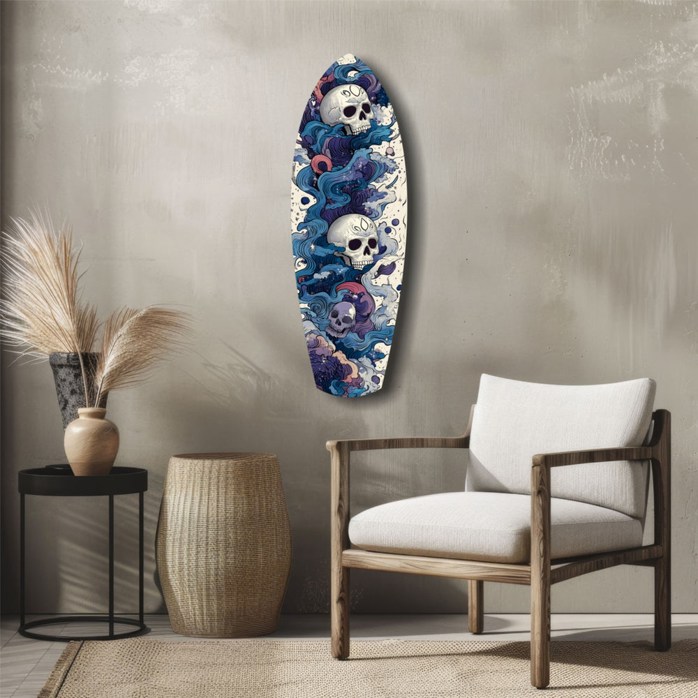 Midnight Skull Nocturnal Shadows Glass Wall Art.