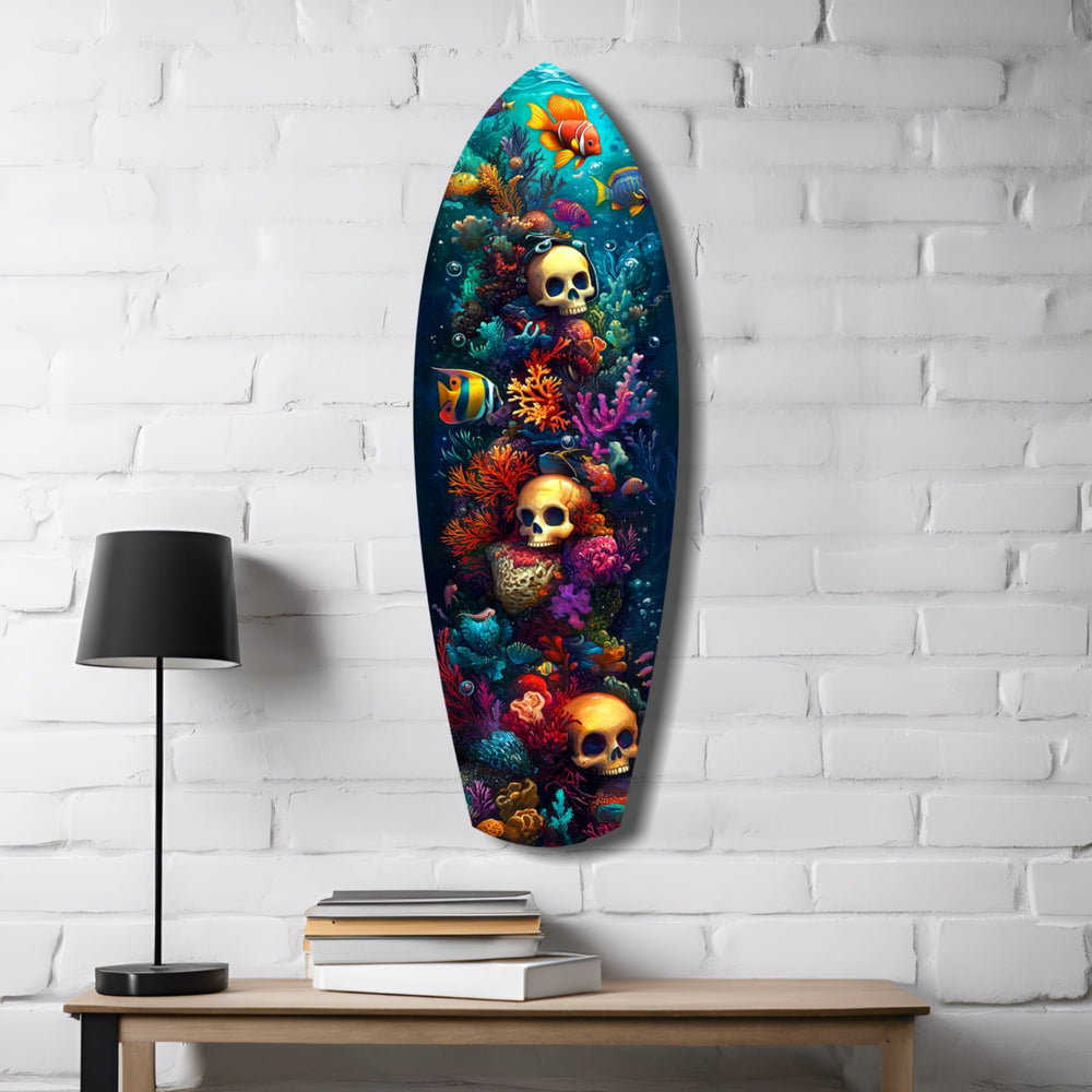 Coral Depths Skulls of the Sea Glass Wall Art.