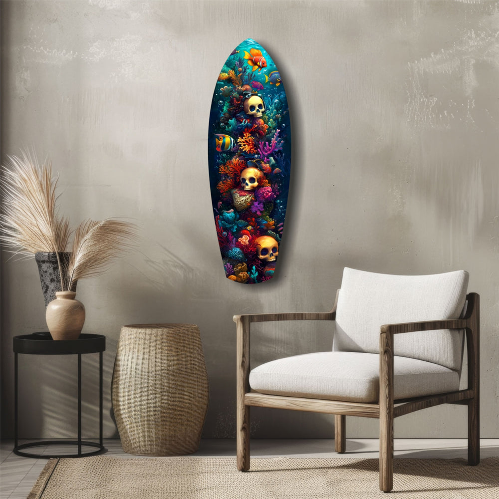 Coral Depths Skulls of the Sea Glass Wall Art.