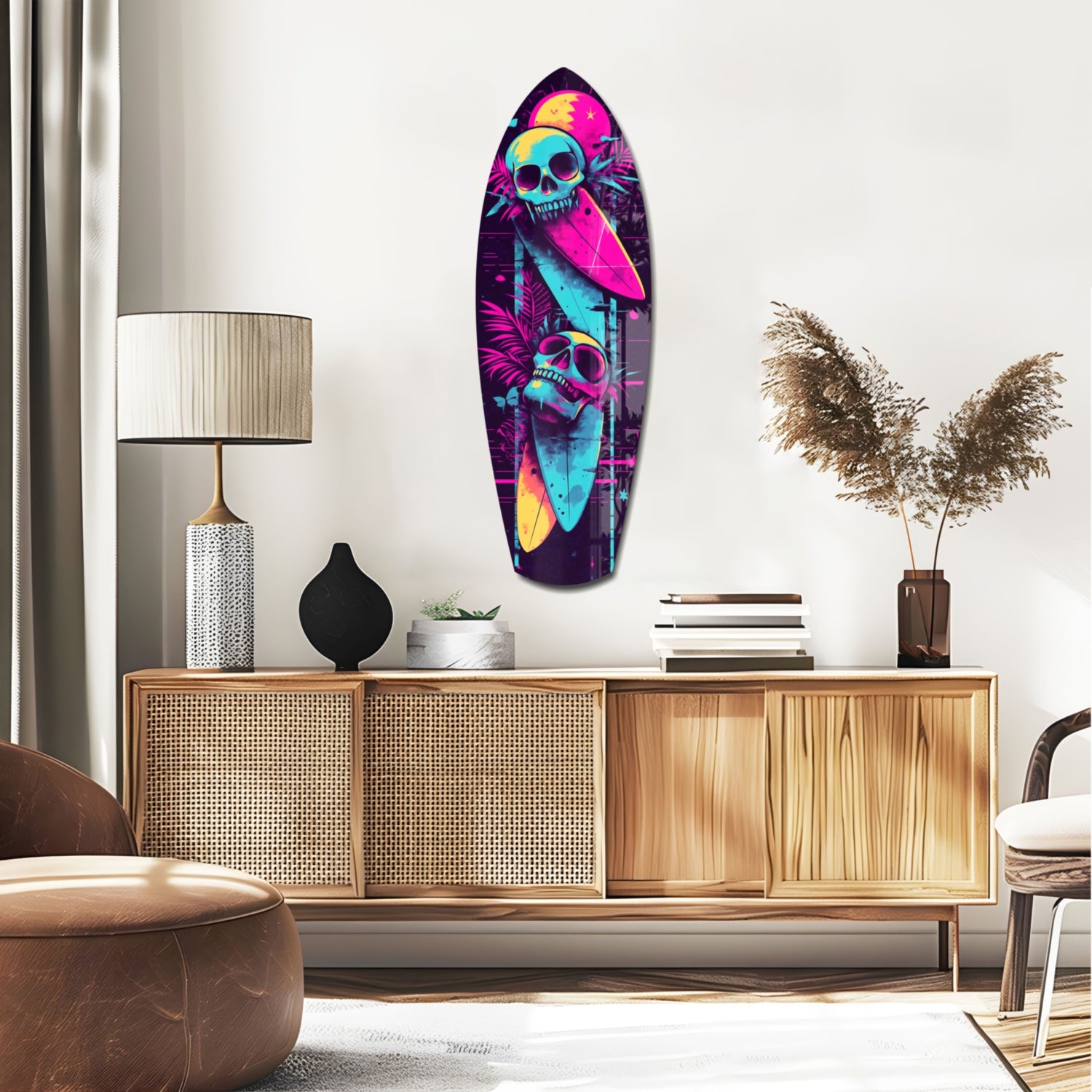 Addicted to Surfing Glass Wall Art.