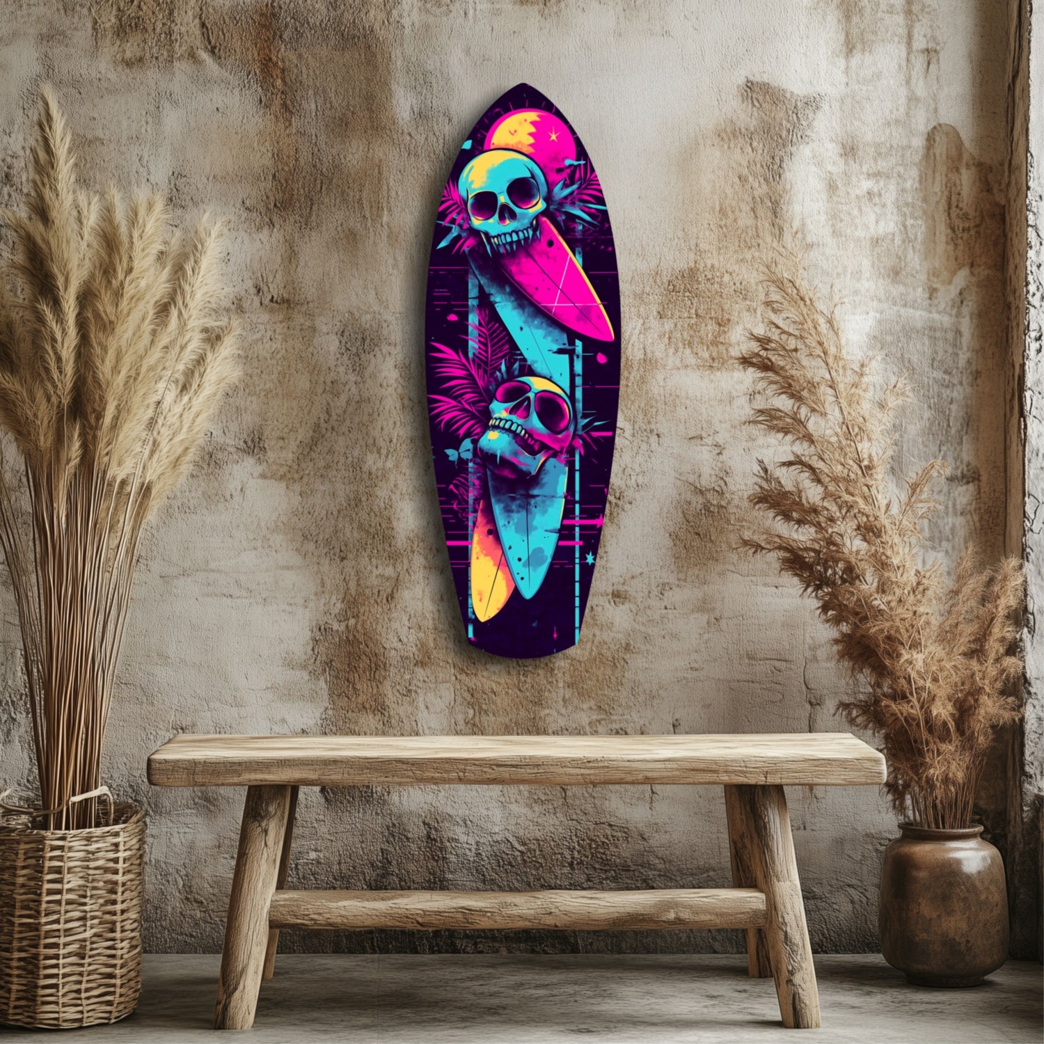 Addicted to Surfing Glass Wall Art.
