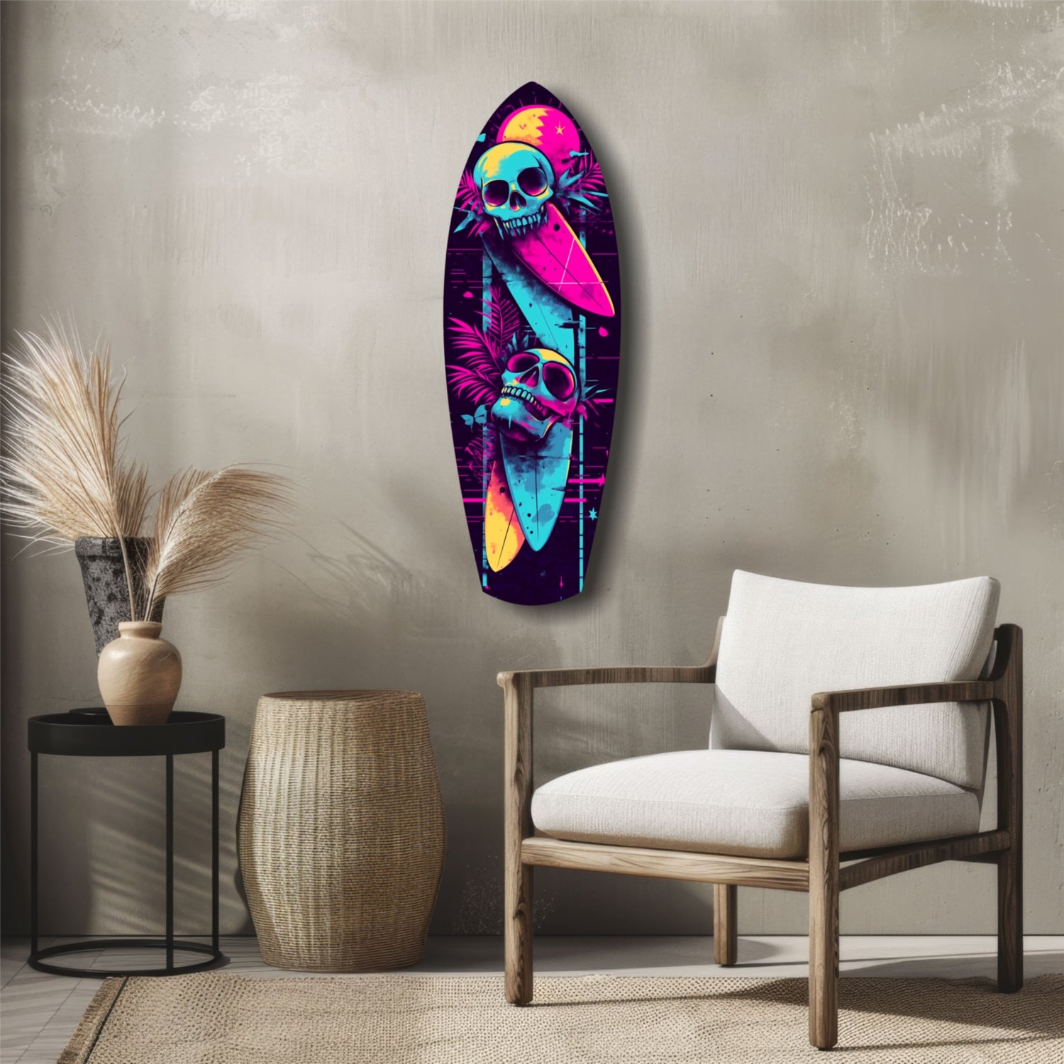Addicted to Surfing Glass Wall Art.