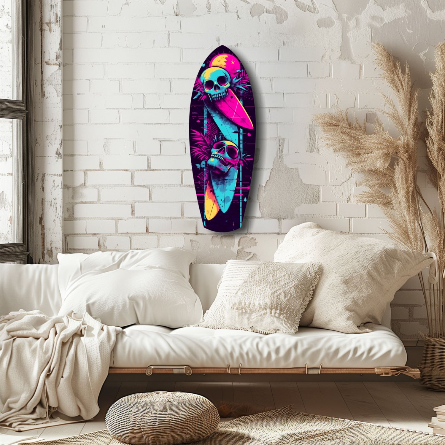 Addicted to Surfing Glass Wall Art.