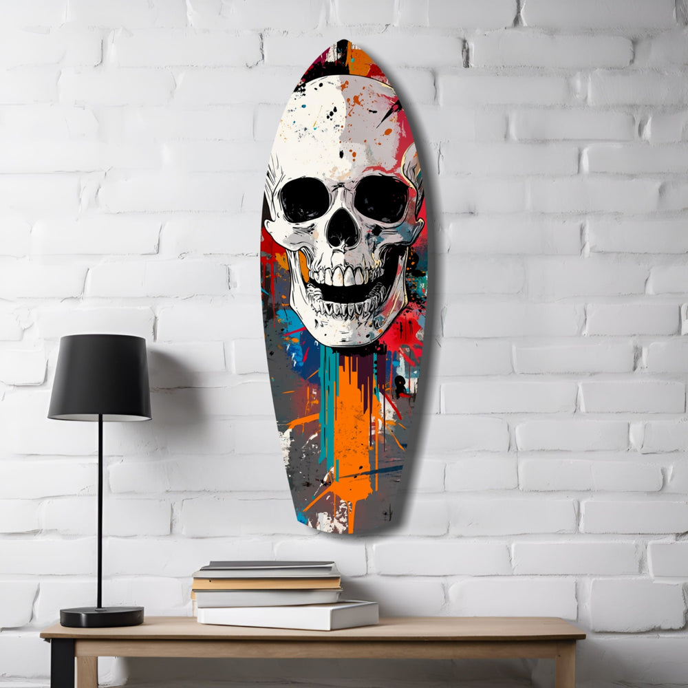 Skull in the Street Art Glass Wall Art.
