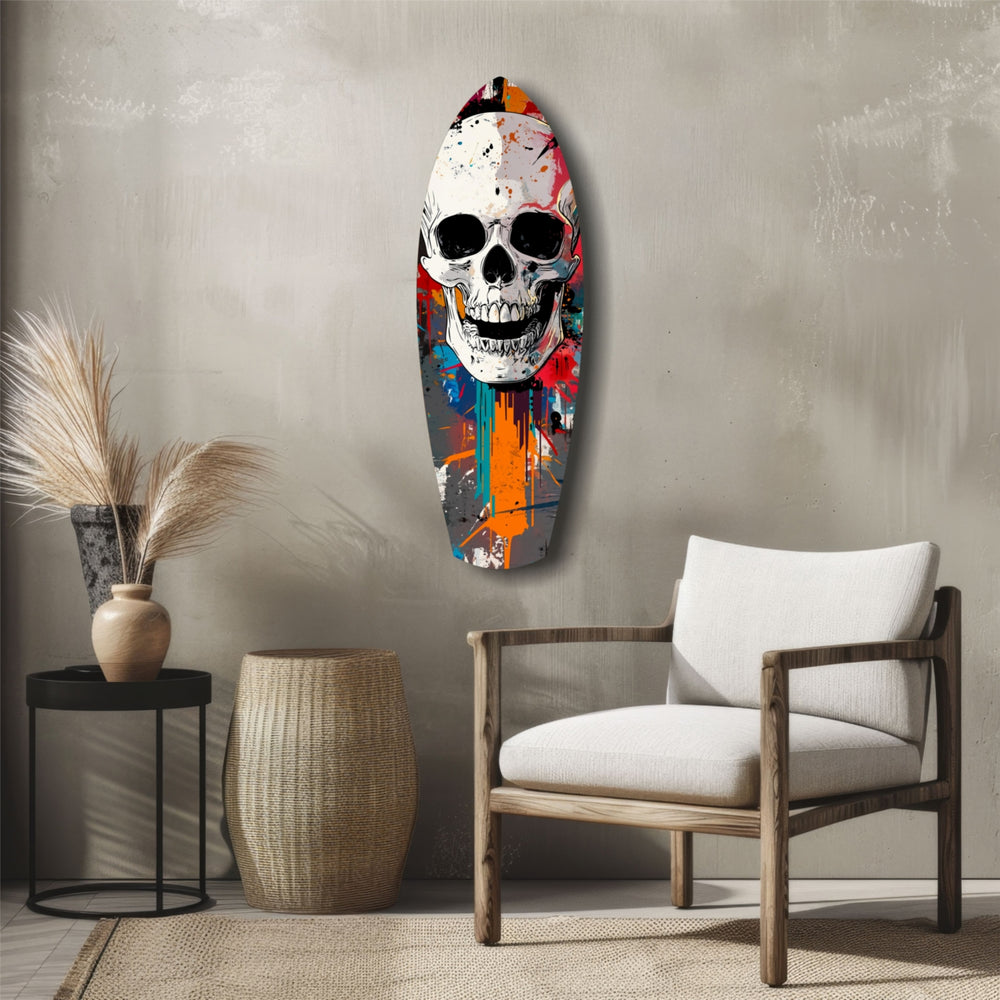 Skull in the Street Art Glass Wall Art.
